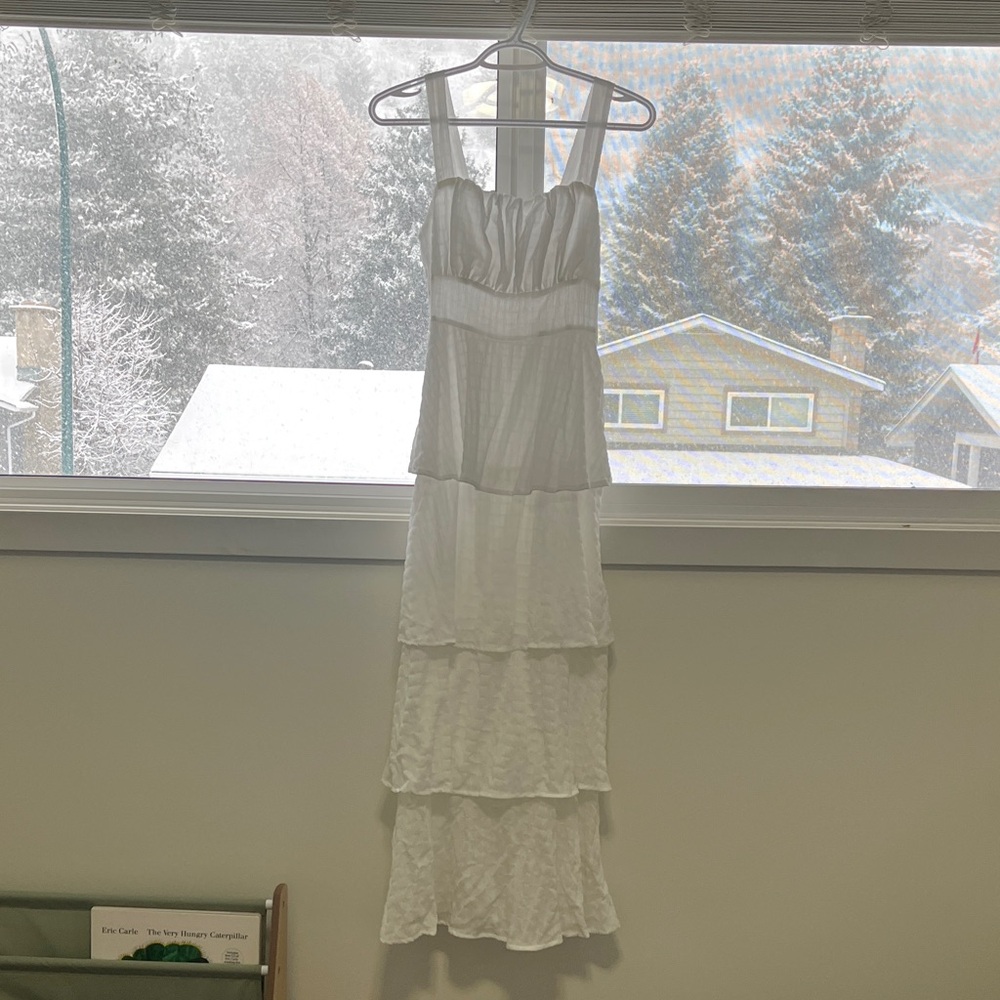 SHEIN White Layered Maxi Dress